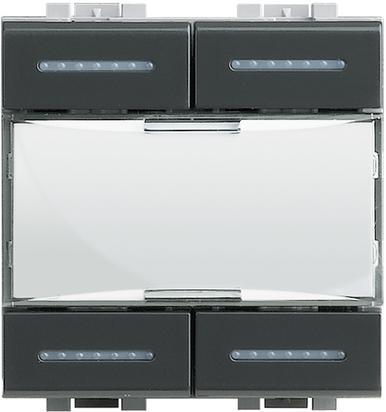 Многофункционален бутон 4 канала 2 мод. KNX цвят Антрацит LL Bticino, L4680KNX