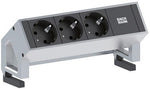 Модул DESK 2 с 3х Шуко, цвят Инокс, Bachmann, BACHMANN, B902.4048
