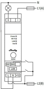Импулсно Smart реле 1х On/Off 16A за DIN монтаж Shelly PRO 1 - 268001