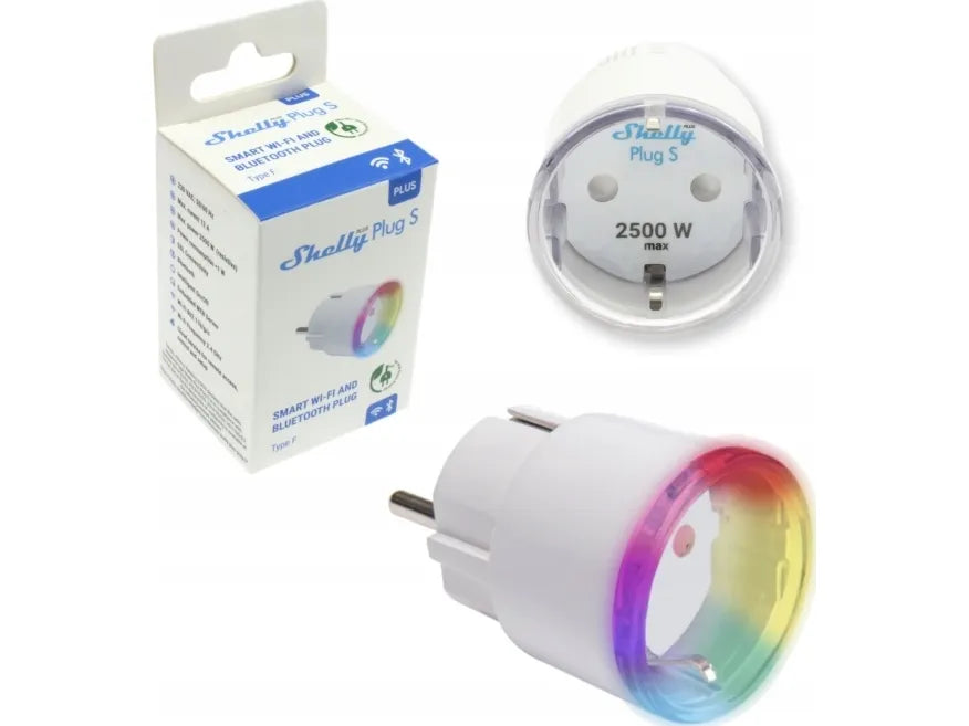 Адаптер Smart за контакт 1x Шуко 12A с мерител Shelly Plus Plug S – 265567, Shelly Plug S 265567