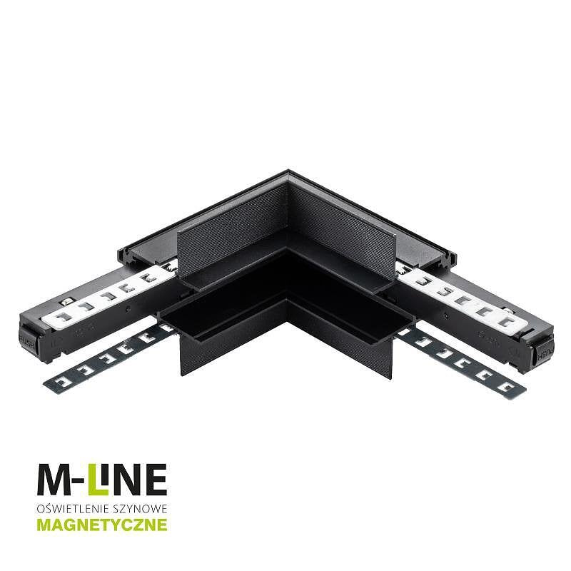 Конектор за магнитни релси за вътрешен монтаж, вдлъбнат M-LINE, черен