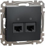 Розетка 2xRJ45 UTP cat.6 S-One цвят Антрацит Sedna SE, SCHNEIDER ELECTRIC, SDD114462