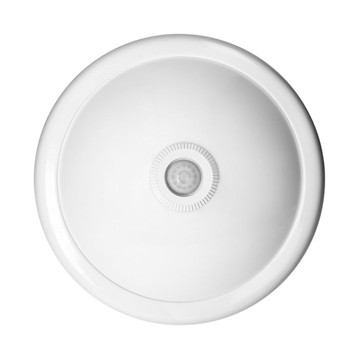 Плафон Virone CL/2xE27R-2 със сензор за движение и светлина, 2x LED крушки E27 10W 4000K включени, поликарбонатен дифузер, Бял, 300x96,8 мм