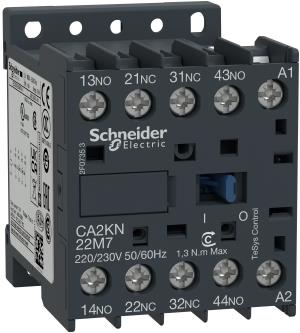 Спомагателен контактор TeSys K 2NO+2NC <=690V 220Vac SE, SCHNEIDER ELECTRIC НИСКО НАПРЕЖЕНИЕ, CA2KN22M7