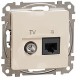 Розетка TV+RJ45 UTP cat.6 цвят Крем Sedna SE, SCHNEIDER ELECTRIC, SDD112469T
