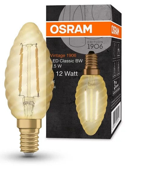 LED ЛАМПА VINTAGE 1906 LED CL BW FIL GOLD 13/1,4W/825 E14 LEDVANCE