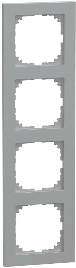 Рамка 4х цвят Алуминий, M-Pure System M Merten SE, SCHNEIDER ELECTRIC, MEG4040-3660