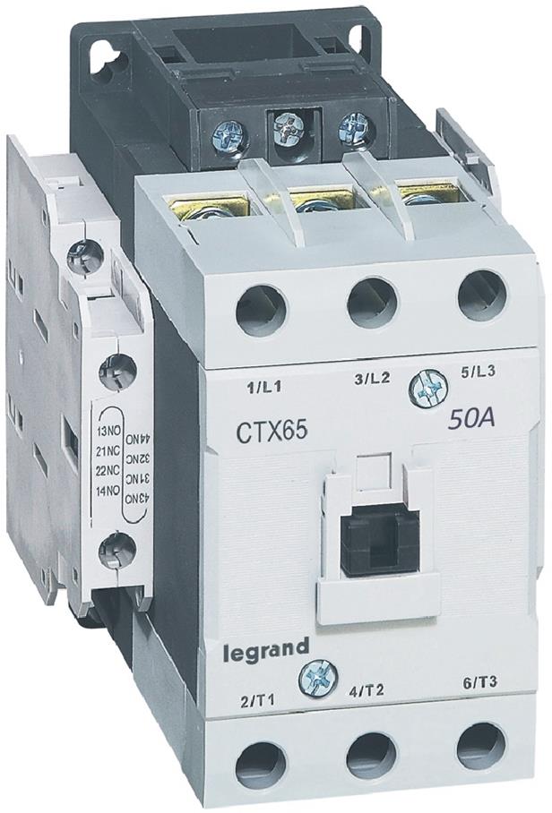 Контактор CTX3-65 3P 22kW (50A AC-3) 2NO-2NC 24V DC Legrand, LEGRAND НИСКО НАПРЕЖЕНИЕ, 416141