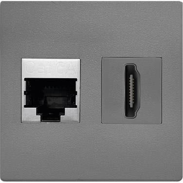 Модул IMP с 1х RJ45 Cat.6A и 1х HDMI цвят Сив, ABL, ABL Сърбия, 2T0210DH