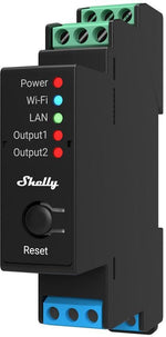 Импулсно Smart реле 2х On/Off 16A (25A) с мерител за DIN монтаж Shelly PRO 2PM - 268032