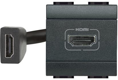 Розетка HDMI с кабел 15см 2 мод. цвят Антрацит LL Bticino, BTICINO, L4284
