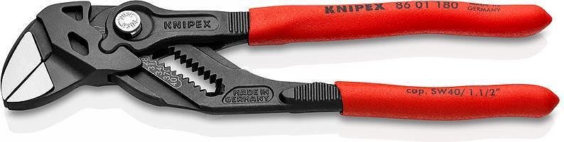 Клещи раздвижени, червена ръкохватка 180мм, Knipex - K8601180