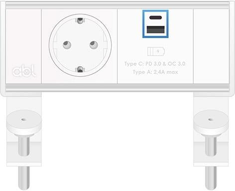 Модул Flexi 2M с 1х Шуко и USB тип A+C, цвят Бял, ABL, ABL Сърбия, 2A21F1A3