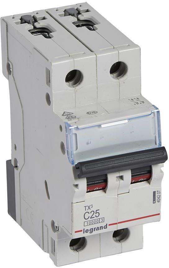 Автоматичен прекъсвач TX3 2P 25A крива С 10kA Legrand, LEGRAND НИСКО НАПРЕЖЕНИЕ, 404207