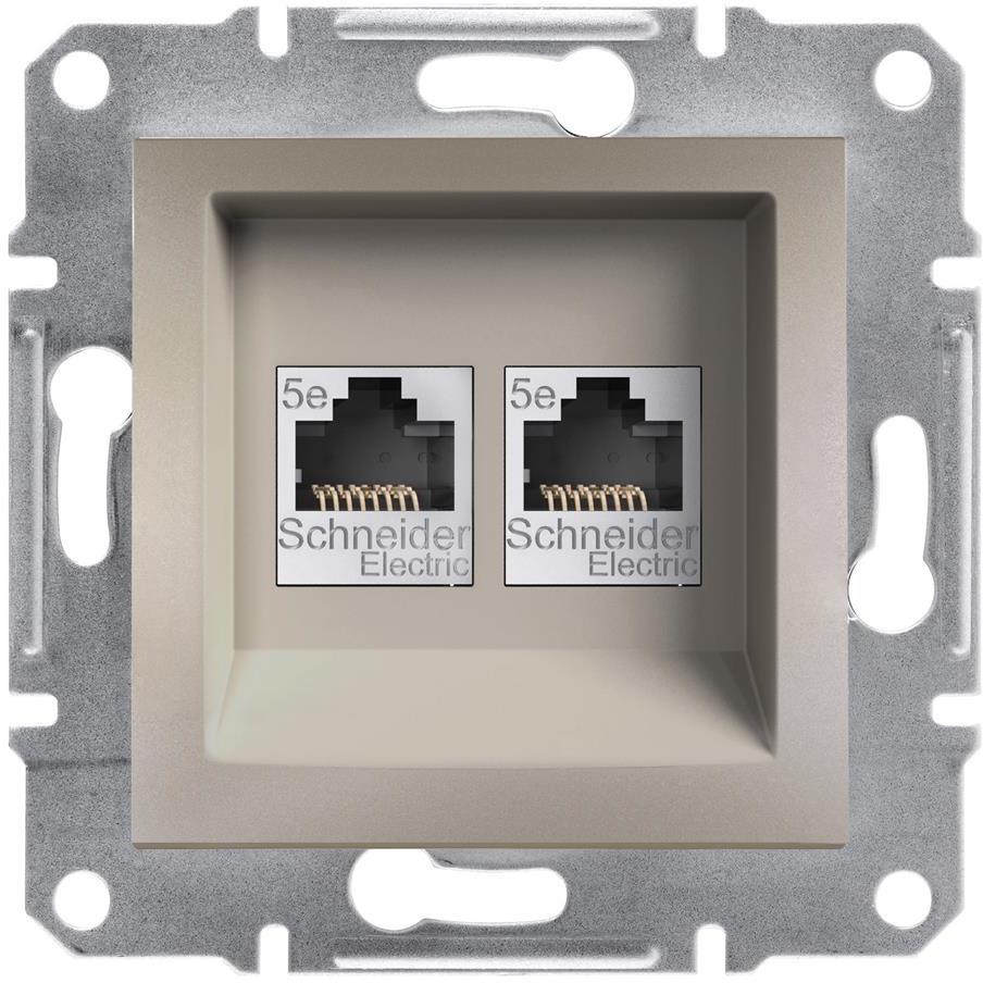Розетка 2xRJ45 UTP cat.5e цвят Бронз Asfora SE, SCHNEIDER ELECTRIC, EPH4400169