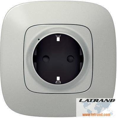 Контакт шуко 16A Smart Valena Allure Алуминий с рамка Legrand с Netatmo - 752794