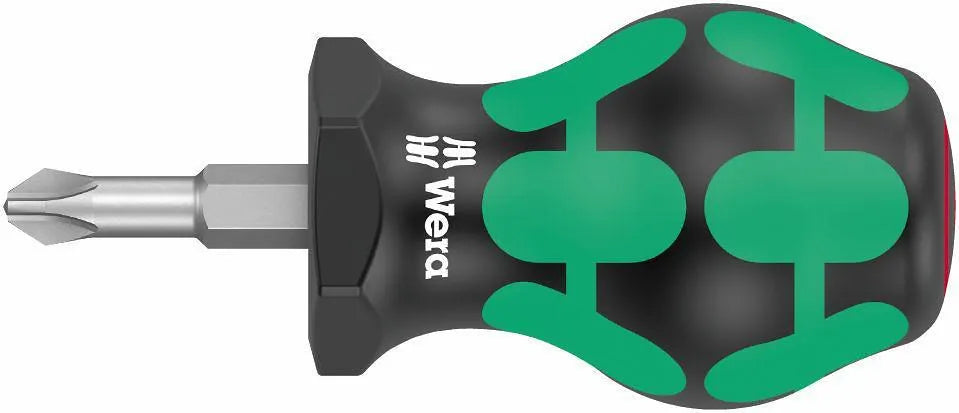 Отвертка PH 2x25, зелено-черна ръкохватка, 350 Kraftform Stubby Wera - W008851