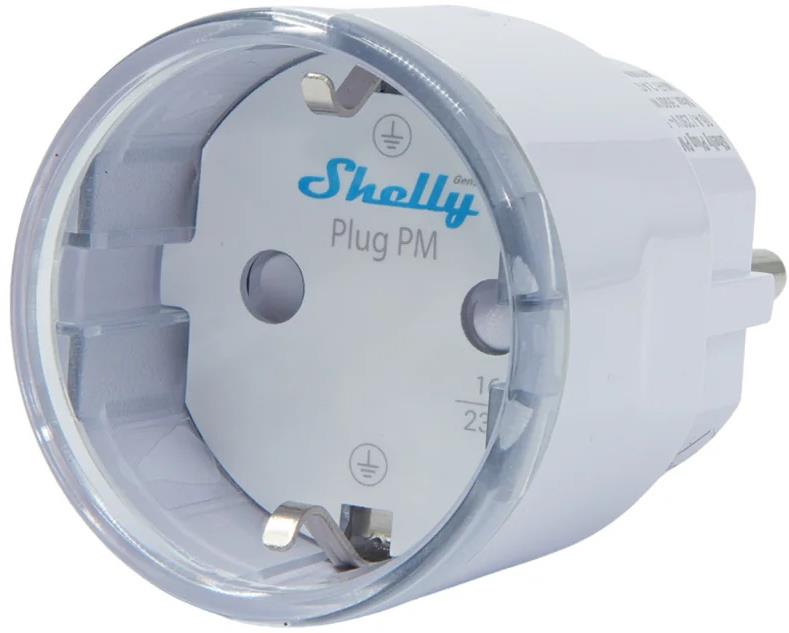 Адаптер Smart за контакт 1х Шуко 16A с мерител Shelly Plug PM Gen3 - 072346, SHELLY