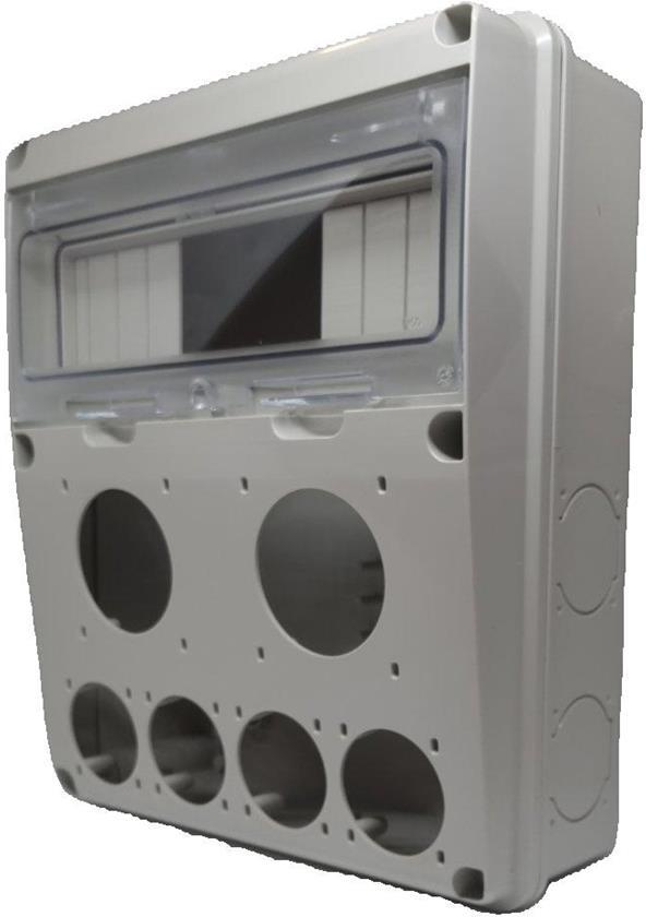 Табло за индустриални контакти и DIN модули IP55, UV, серия Enerbox /11 DIN, 2х16-32A и 8хшуко/ Scame, SCAME, 633.2046