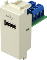 Розетка USB A 2.0 за данни 1 мод. цвят Крем гланц Modul TEM, KM51IW