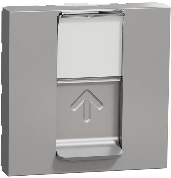 Розетка RJ45 FTP cat.6 S-One 2 мод. цвят Алуминий Unica SE, SCHNEIDER ELECTRIC, NU341930