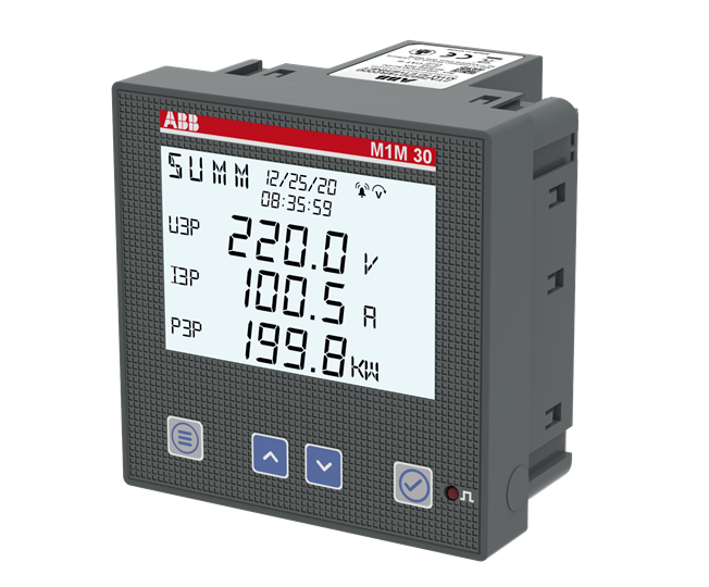 Мрежов анализатор за ИНДИРЕКТНО мерене на ел. енергия M1M 30 E, Modbus, за панелен монтаж, ABB, 2TAZ663014R2000