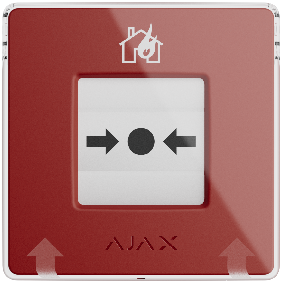 Безжичен ръчен пожароизвестител, червен, ManualCallPoint Ajax, AJAX, 60815.171.NC1