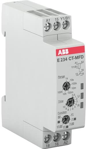 Реле за време, мултифункционално, CT-MFD, 7x 0.05s...100h, 1c/o 6A, 24...240Vac ABB, 1SVR500020R0000