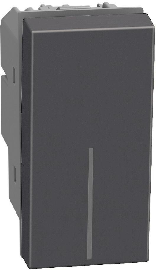Двуполюсен ключ 16А 1 мод. цвят Графит Light Now Bticino, BTICINO, YD4002