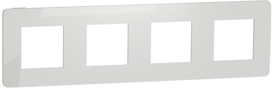Лицева рамка 4х цвят Бял / Бял Unica Studio Color SE /до изчерпване/, SCHNEIDER ELECTRIC, NU280818