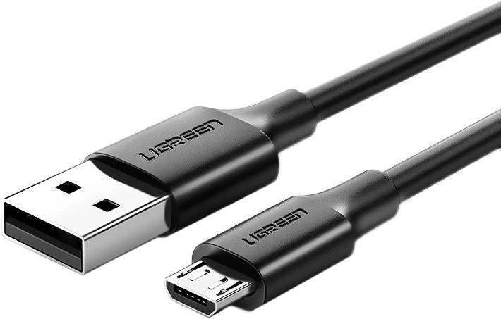 КАБЕЛ USB А/micro USB, 1М UGREEN - ЧЕРЕН