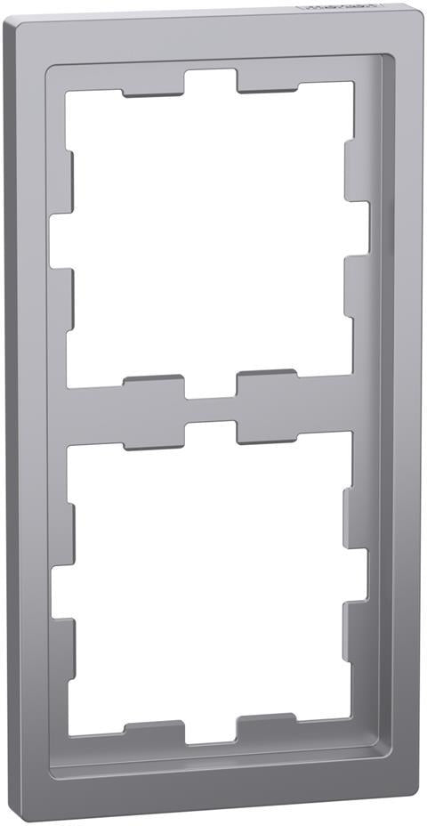 Рамка 2х цвят Неръждаема стомана System Design Merten SE, SCHNEIDER ELECTRIC, MEG4020-6536