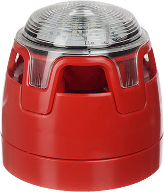Конвенционална сирена с лампа, червена с основа IP23, KAC Honeywell, HONEYWELL, CWSS-RR-S3