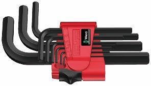 Комплект шестограми къси, 9х (1.5…10), в щипка, 950 PKL L-key BlackLaser Wera - W021737