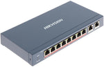 Мрежов комутатор, 8x 10/100 Mbps PoE + 2x 1 Gbps uplink порта, 110W, Hikvision, HIKVISION - домофонни системи, DS-3E0310HP-E