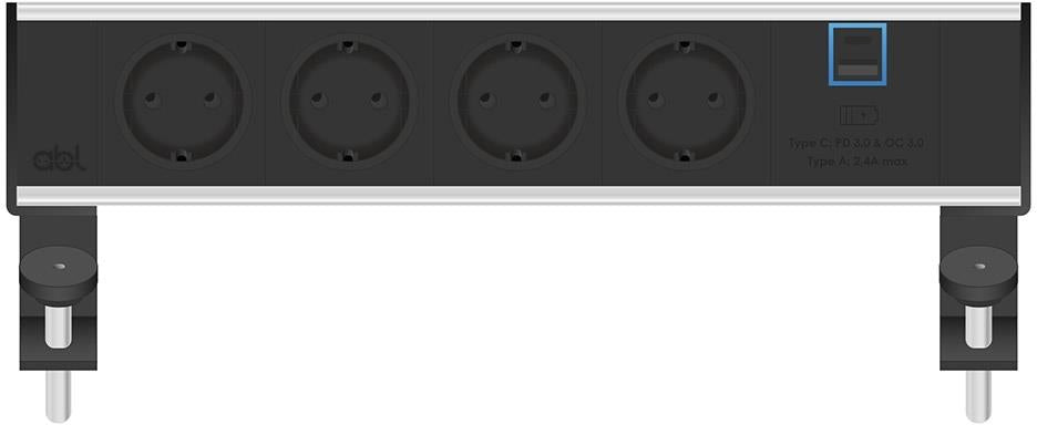 Модул Flexi 5M с 4х Шуко и USB тип A+C, цвят Черен, ABL, ABL Сърбия, 2A20F4A3