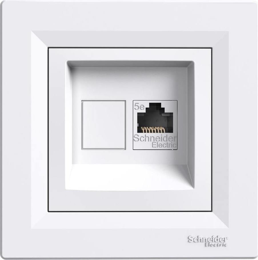 Розетка RJ45 UTP cat.5е моноблок цвят Бял Asfora SE, SCHNEIDER ELECTRIC, EPH4300121