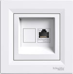 Розетка RJ45 UTP cat.5е моноблок цвят Бял Asfora SE, SCHNEIDER ELECTRIC, EPH4300121