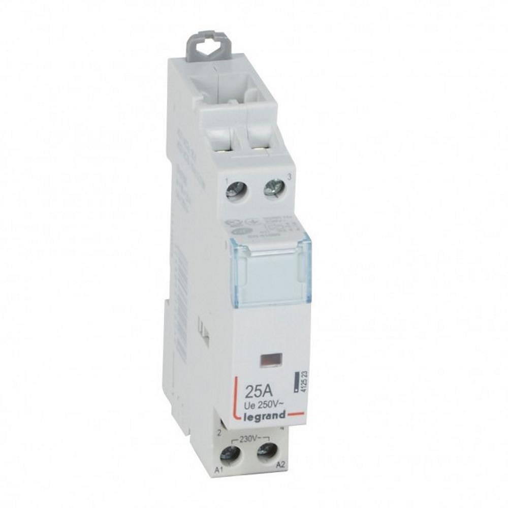 412523 Модулен контактор двуполюсен CX³ 25A 2NO, 230V~, 1мод. , Legrand бял