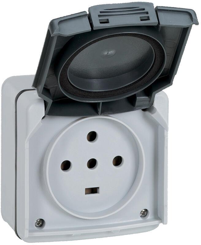 Контакт Plexo IP55 20A 3P+N+E 230V открит монтаж сив Legrand, LEGRAND, 91657