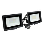 Професионален Строителен LED Прожектор  2х50W 2х4500lm 4000K със стойка триножник IP65 220V с кабел H05RN-F 3x1mm2 1,5 метра Latrans