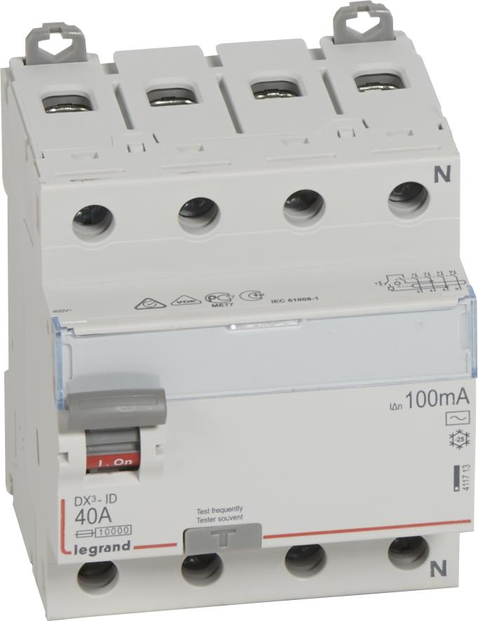 ДТЗ 4P 40A 100mА серия DX3 ID тип AC Legrand, LEGRAND НИСКО НАПРЕЖЕНИЕ, 411713