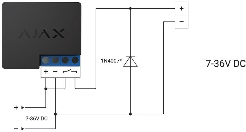 Микромодул Smart реле 1х On/Off 5A 7…36Vdc, Relay Ajax, AJAX, 38204.19.NC1