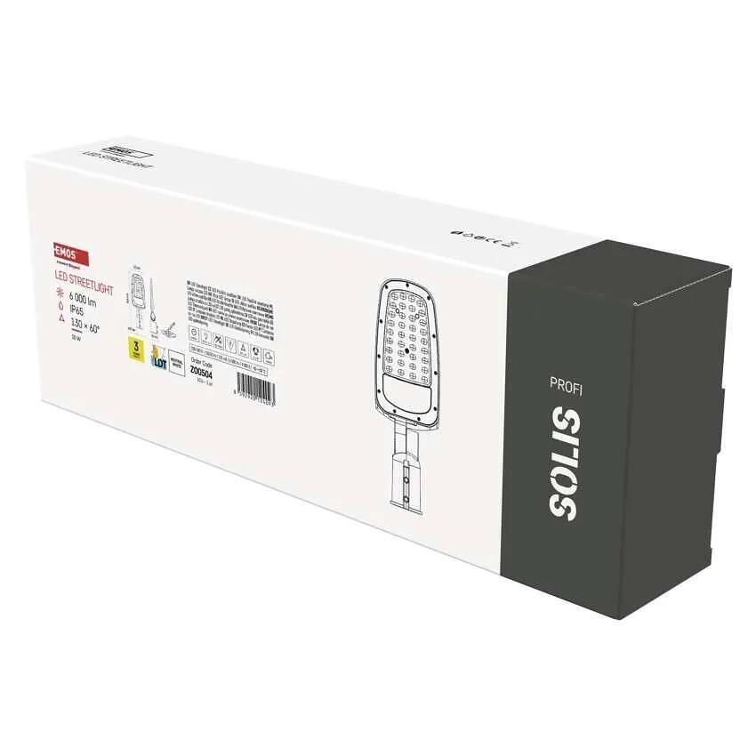 Улично осветително тяло LED 50W 4000К 6000lm 130° x 60° 36000h IP65 SOLIS EMOS