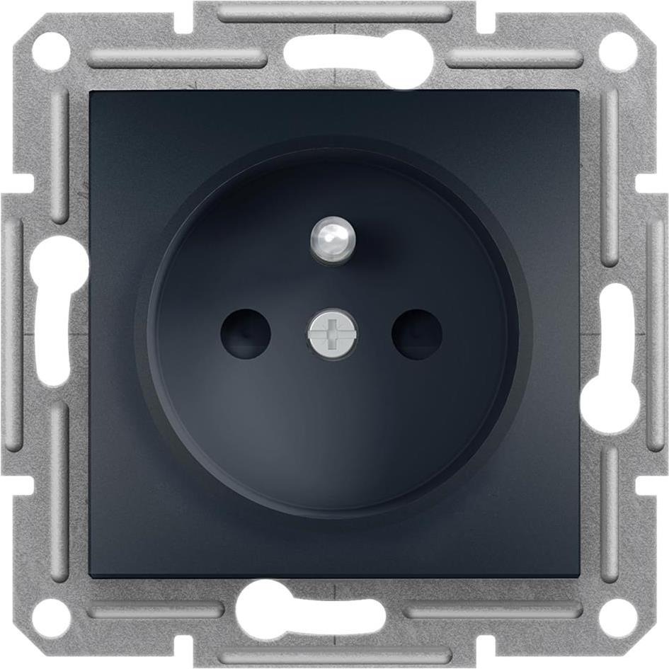 Контакт френски стандарт 16A с детска защита цвят Антрацит Asfora SE, SCHNEIDER ELECTRIC, EPH2800271