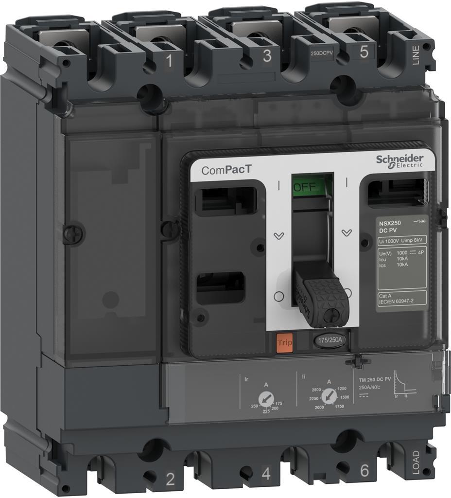 Автомат NSX100DC PV 4P 80А 10kA 1000V= регулируем (In x 0.7...1) SE, SCHNEIDER ELECTRIC НИСКО НАПРЕЖЕНИЕ, C10F4TM080D1