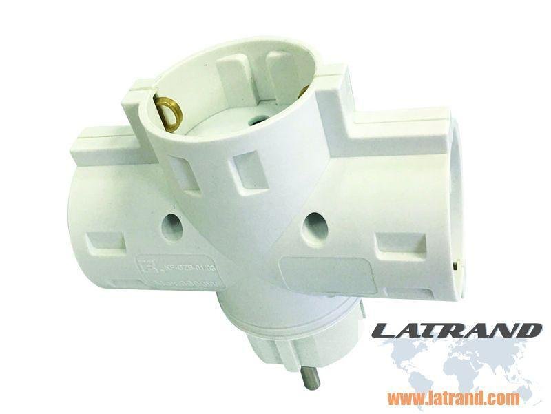 Адаптор KONEKTO с 3 гнезда KN41083 16A/230V/ 3500W