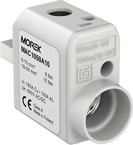 Изолиран конектор към устройство SR50L 1xAl/Cu 6-50mm², ляв, 690V MOREK, MAC1055A10