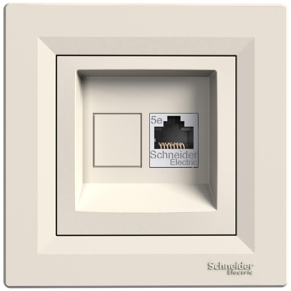 Розетка RJ45 UTP cat.5е моноблок цвят Крем Asfora SE, SCHNEIDER ELECTRIC, EPH4300123