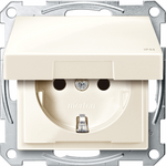 Механизъм контакт шуко с лицев панел IP44 цвят Крем System M  Merten SE /до изчерпване/, SCHNEIDER ELECTRIC, MTN2414-0344